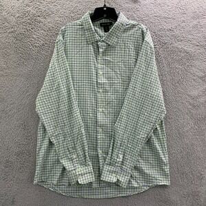 Porter + Ash Shirt Mens Size XL Button Up Plaid Extra Large White Green